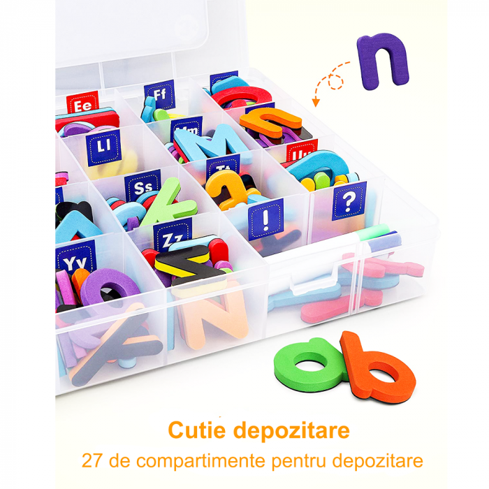 Joc Magnetic STEM 229 Piese cu Litere, Cifre si Simboluri Matematice - Plansa Magnetic Fata/Verso [4]