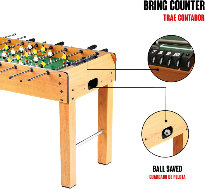 Masa de Fotbal cu Teren si Jucatori – 21 Jucatori, 8 Manere, Tablou de Scor, din Lemn [3]