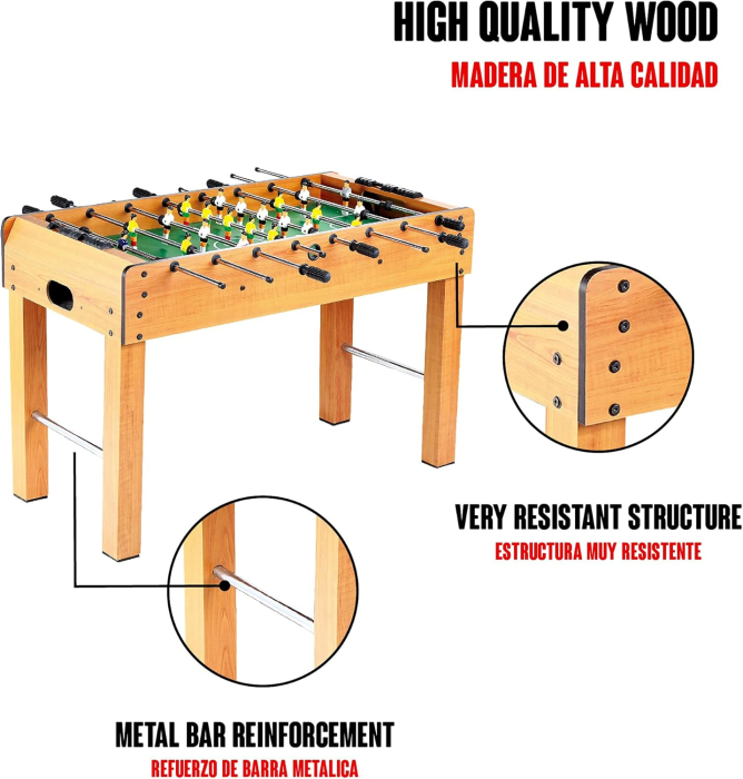 Masa de Fotbal cu Teren si Jucatori – 21 Jucatori, 8 Manere, Tablou de Scor, din Lemn [4]