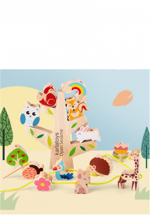 Joc Montessori Copacul cu Animale Joc  Echilibru si Snuruit [2]