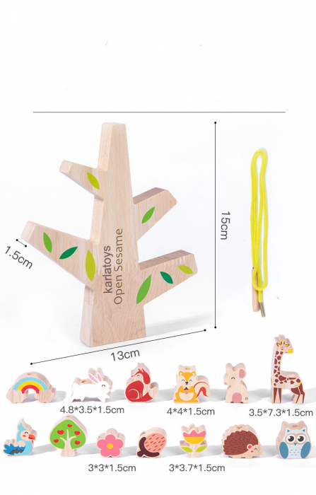 Joc Montessori Copacul cu Animale Joc  Echilibru si Snuruit [3]