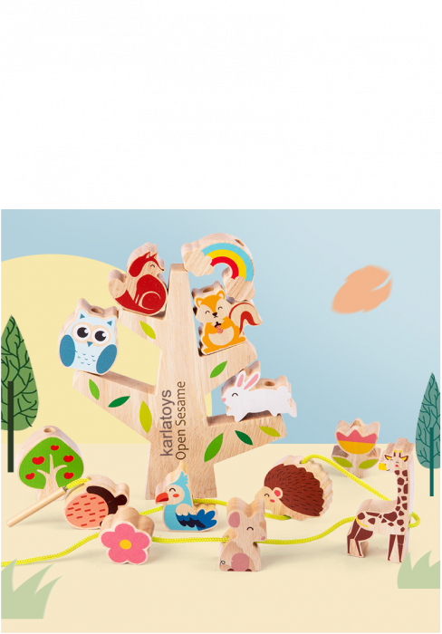 Joc Montessori Copacul cu Animale Joc  Echilibru si Snuruit [5]