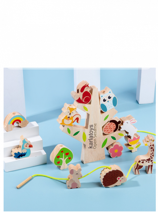 Joc Montessori Copacul cu Animale Joc  Echilibru si Snuruit [4]