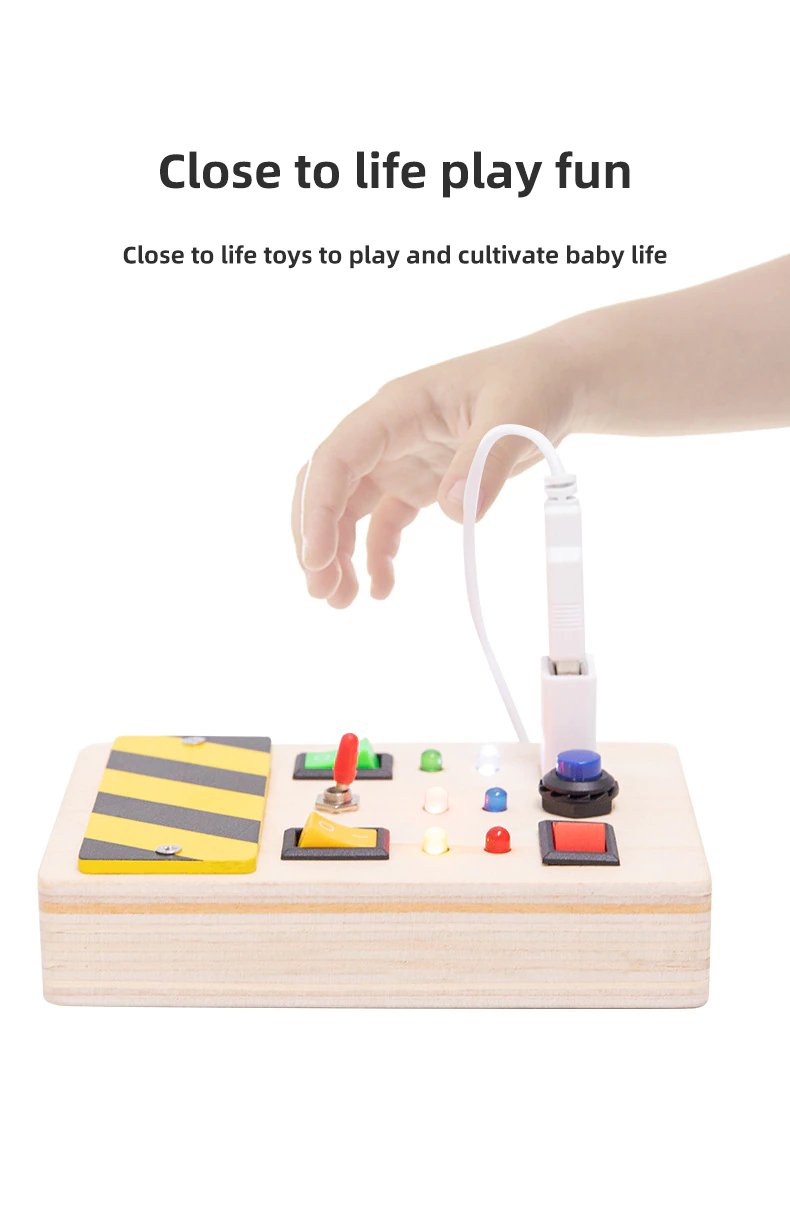 Joc Senzorial Montessori educativ Busy Board cu Lumini [2]