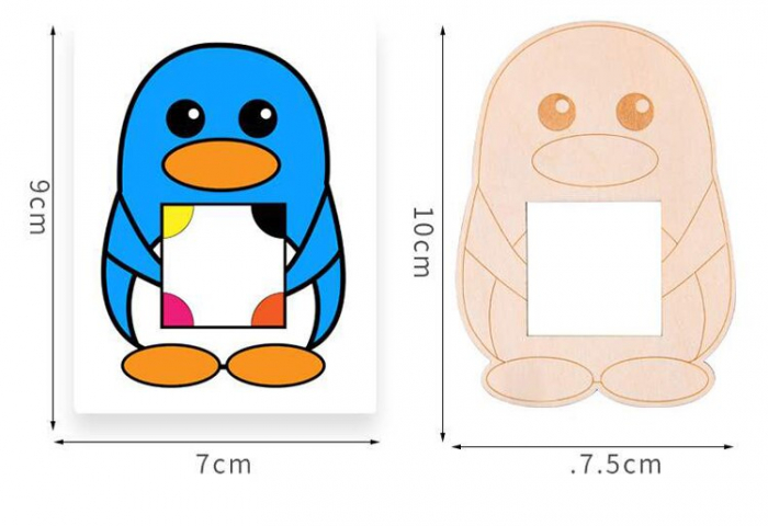Joc Montessori Educativ din lemn Potrivire culori Pinguinul [5]