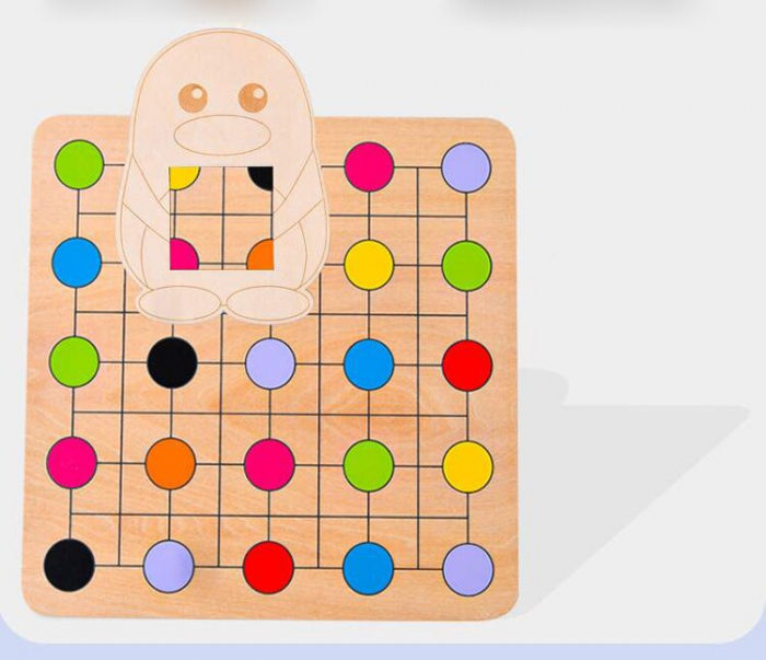 Joc Montessori Educativ din lemn Potrivire culori Pinguinul [6]