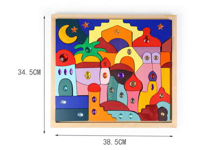 Joc Montessori Cuburi Curcubeu Casa Orient 52 de piese [6]