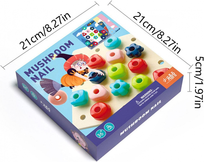 Joc Montessori Puzzle Mozaic Sortare Culori Forme Geometrice [3]