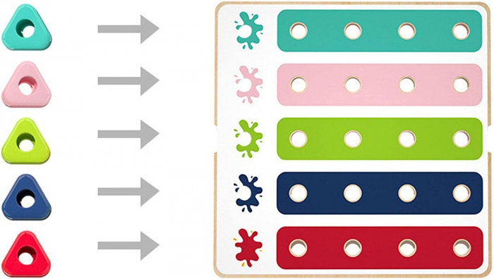 Joc Montessori Puzzle Mozaic Sortare Culori Forme Geometrice [7]