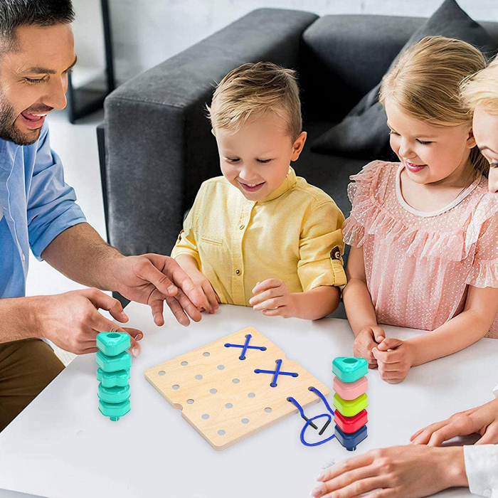 Joc Montessori Puzzle Mozaic Sortare Culori Forme Geometrice [5]