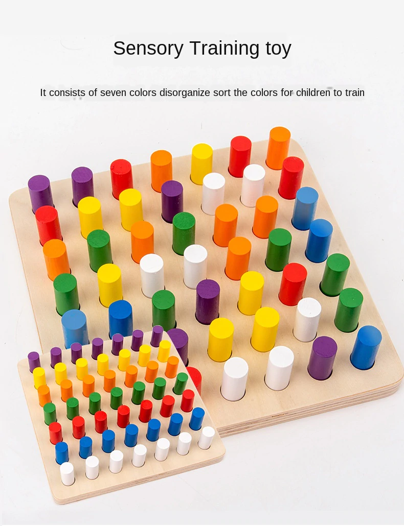 Joc Montessori din lemn senzorial invatam culorile Stick Color [3]