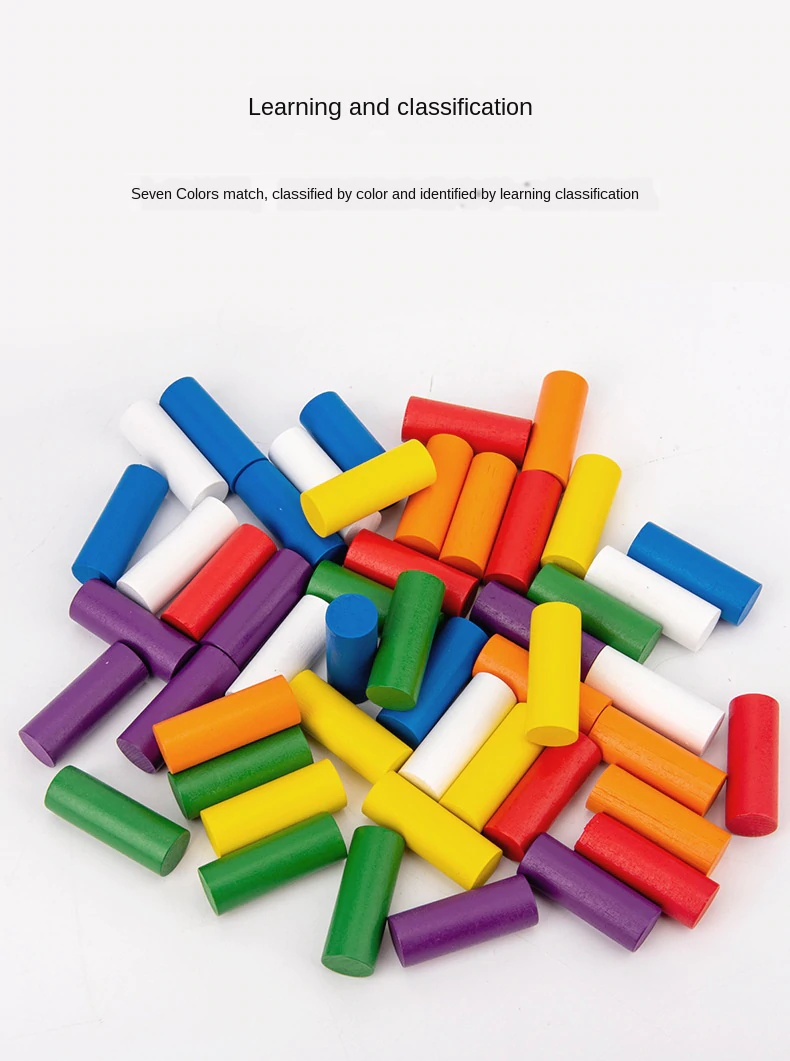Joc Montessori din lemn senzorial invatam culorile Stick Color [7]