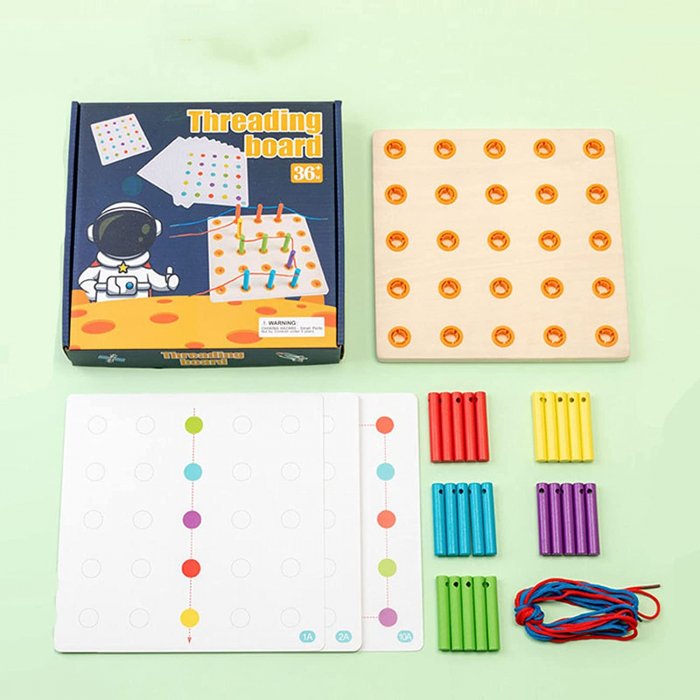 Joc Montessorii Educativ Coordornare si invatam sa legam sireturile [2]