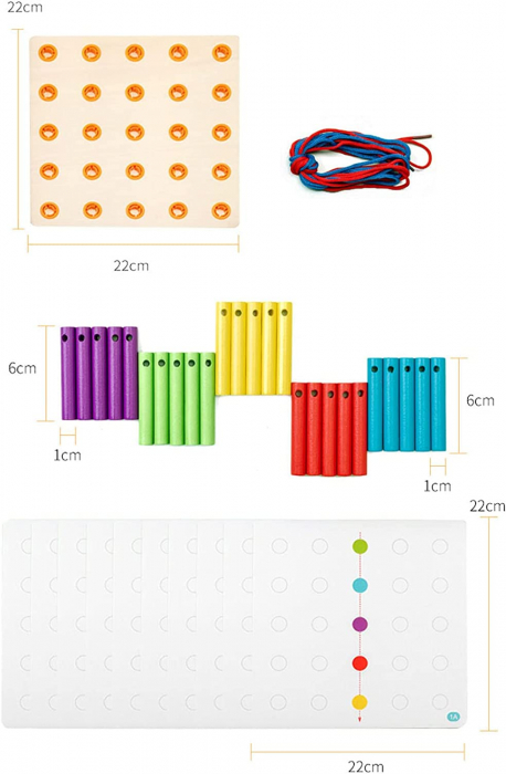 Joc Montessorii Educativ Coordornare si invatam sa legam sireturile [7]