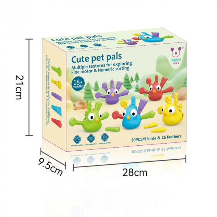 Joc Motricitate Sortare Culori Pasari si Pene Cute Birds [6]