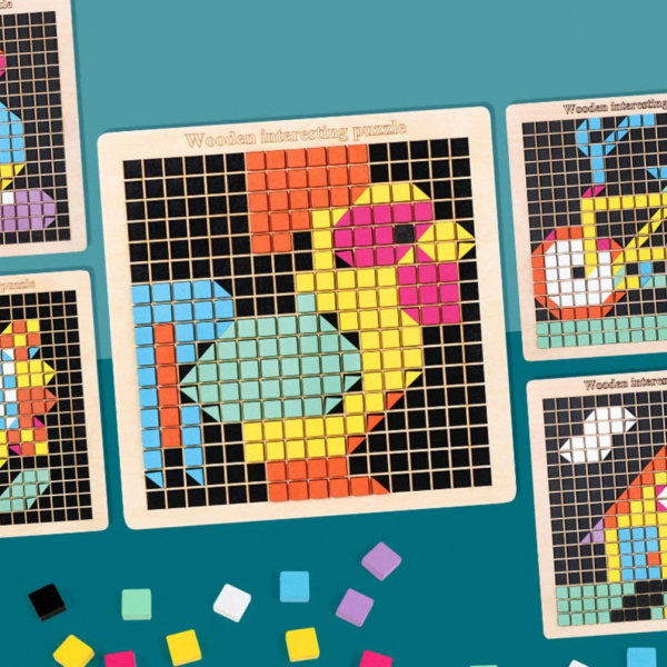 Joc din lemn mozaic din lemn Puzzle mozaic 370 de piese [8]