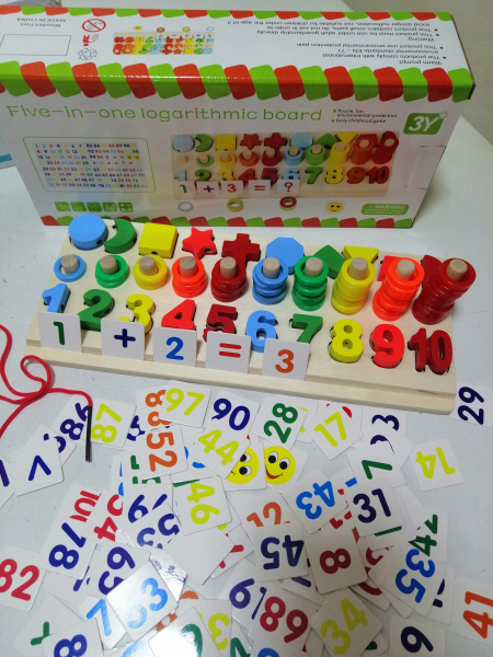 Joc din Lemn numere 5 in 1 - Joc Lemn Operati matematice [5]