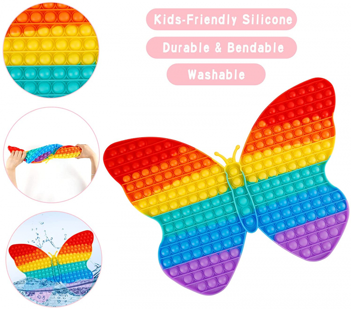 Joc Pop It antistres Jumbo din silicon Fluture Pinguin [7]