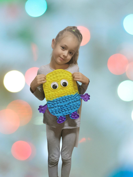 Joc Pop It Push Bubble Minions Mare din silicon [2]