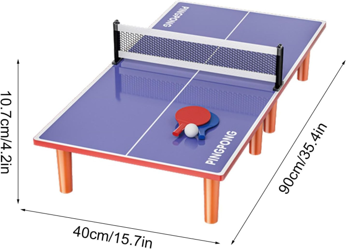 Set Masa Mini Ping-Pong Karlatoys pentru Copii – Masa Portabila Compacta cu 2 Palete [2]