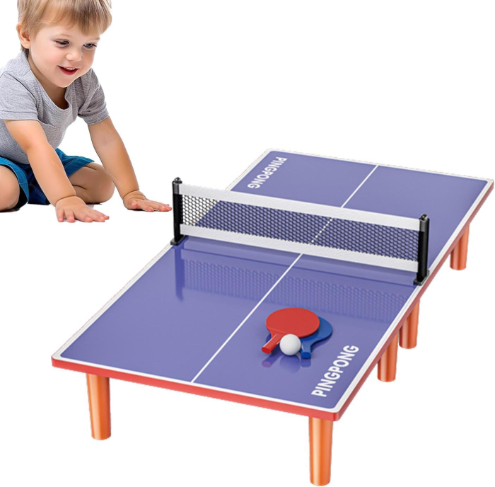Set Masa Mini Ping-Pong Karlatoys pentru Copii – Masa Portabila Compacta cu 2 Palete [3]