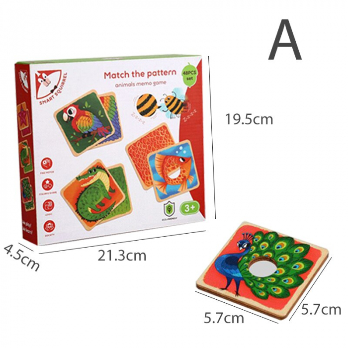 Puzzle Lemn Potrivire Animale Joc Educativ Cognitiv Montessori [2]