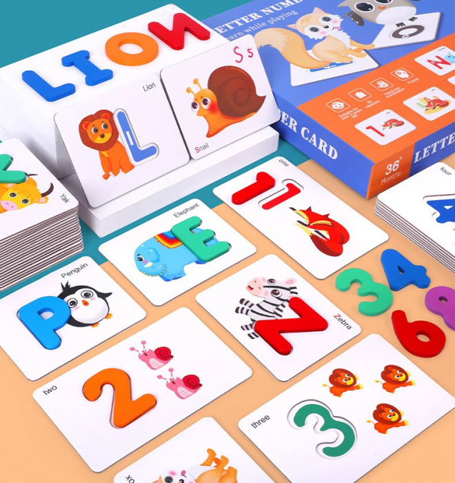 Joc Puzzle Litere 3d din Lemn fructe - litere si animale [7]