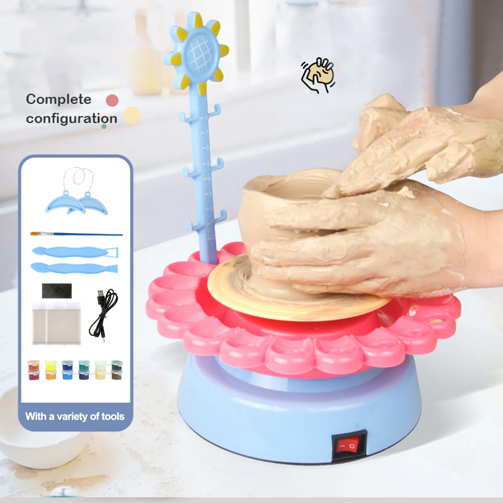 Joc Roata Olarului cu 12 Culori si Incarcare pe Baterie - Kit Creativ pentru Copii [2]
