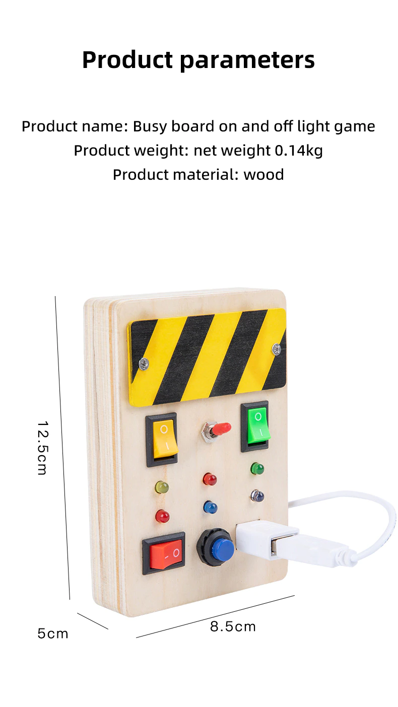 Joc Senzorial Montessori educativ Busy Board cu Lumini [5]
