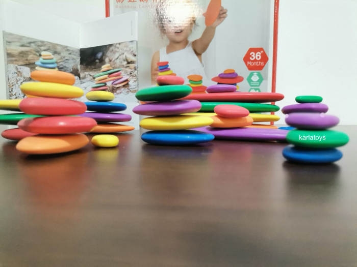 Joc sortare si stivuire Pietre Curcubeu Rainbow Pebbles [8]