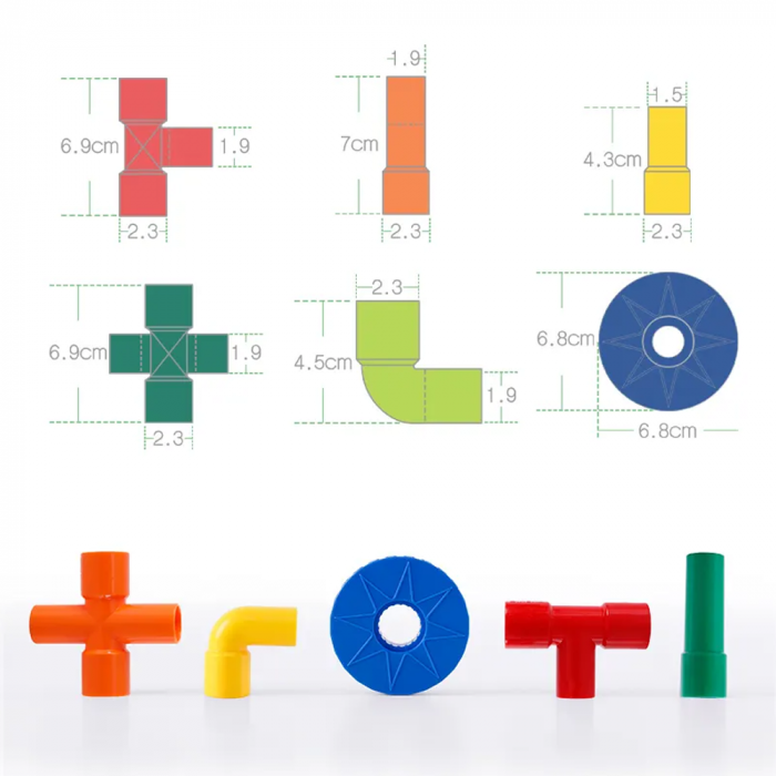 Joc STEM de Construcție Tuburi - 108 Piese [6]
