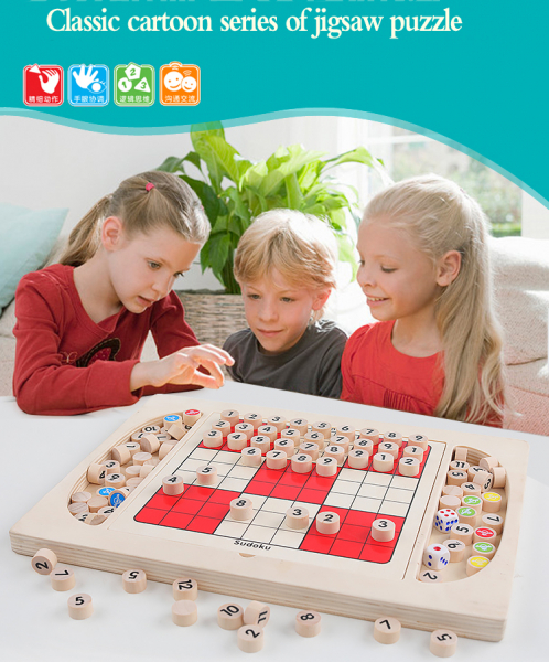Joc din Lemn Sudoku 4 in 1 - Joc Sudoku Multifuctional din lemn [10]