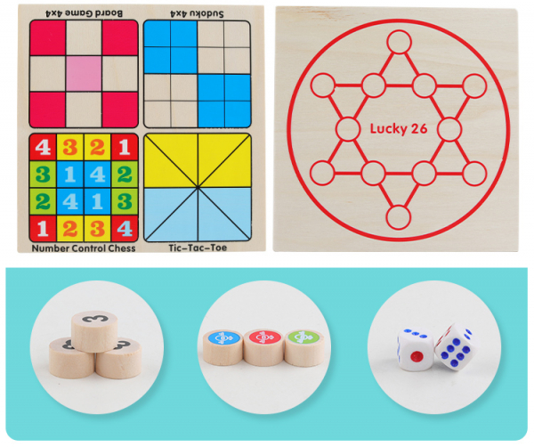 Joc din Lemn Sudoku 4 in 1 - Joc Sudoku Multifuctional din lemn [6]