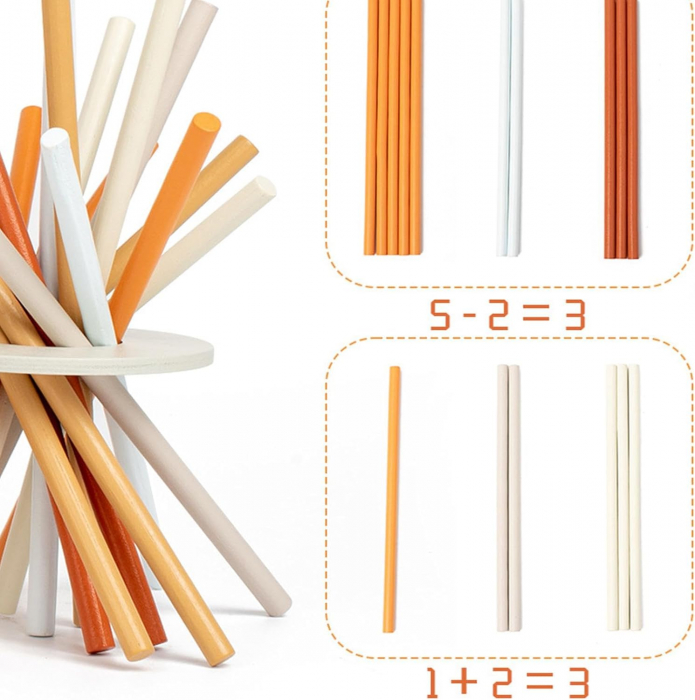 Joc Turn din Lemn Stivuire pentru Copii Puzzle de Echilibru  Jucarie Montessori [5]