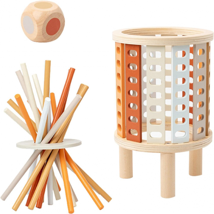 Joc Turn din Lemn Stivuire pentru Copii Puzzle de Echilibru  Jucarie Montessori [4]