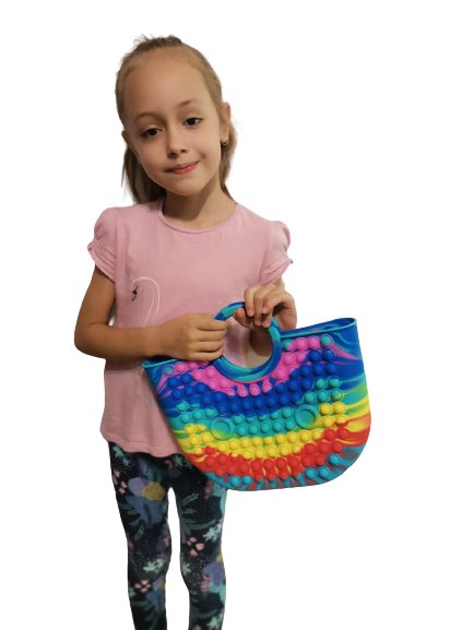 Joc Pop It Geanta de mana Multicolora Dimple Curcubeu [2]