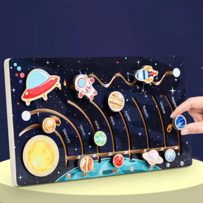 Jucărie Astronomică din lemn Puzzle labirint Planetele [4]