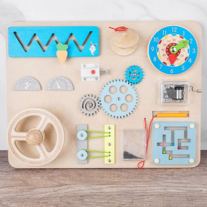 Placa Senzoriala Montessori Busy Board pentru Dezvoltarea Abilitatlor Copiilor [4]