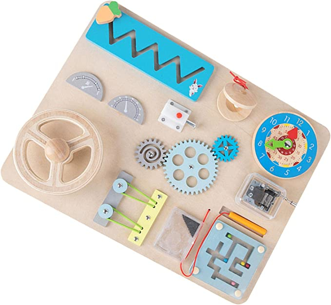 Placa Senzoriala Montessori Busy Board pentru Dezvoltarea Abilitatlor Copiilor [3]