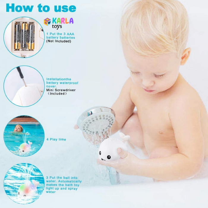 Jucarie de Baie Interactiva cu Lumina Led Balena [3]