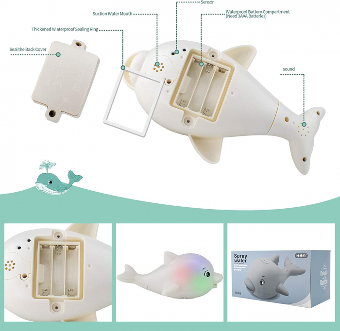 Jucarie de Baie Interactiva cu Lumina Led Balena [3]