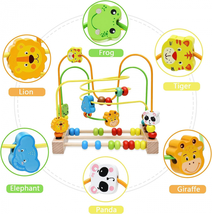 Jucarie de lemn Motrica Labirint cu Abc Roller Coaster [3]