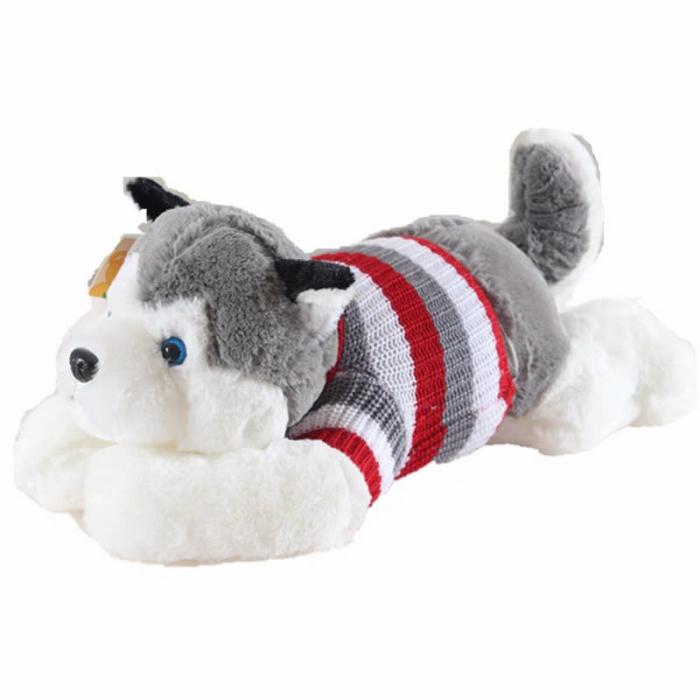 Jucarie de Plus Perna Lunga Catelul Husky cu Tricou - 45 cm [3]
