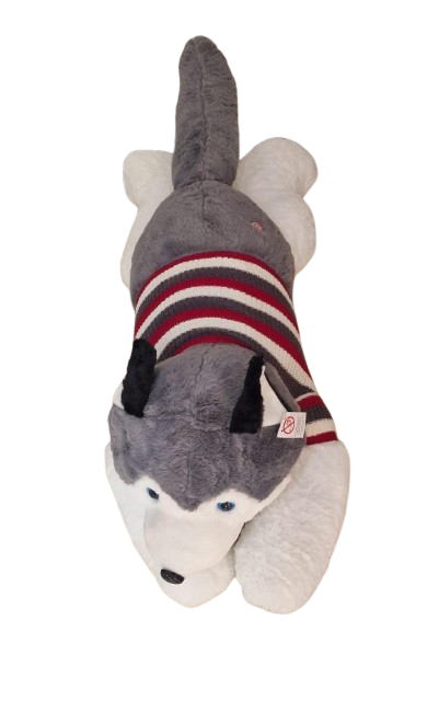 Jucarie de Plus Perna lunga Catelul Husky cu Tricou - 100 cm [4]