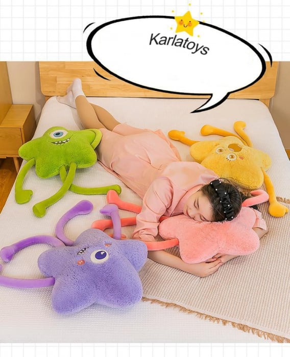 Jucarie de Plus in forma de Stea Little Monster Galben 80 cm [2]