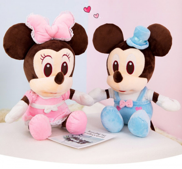 Jucarie de plus Mickey Bleu - Minnie Mouse Roz cu palarie [2]