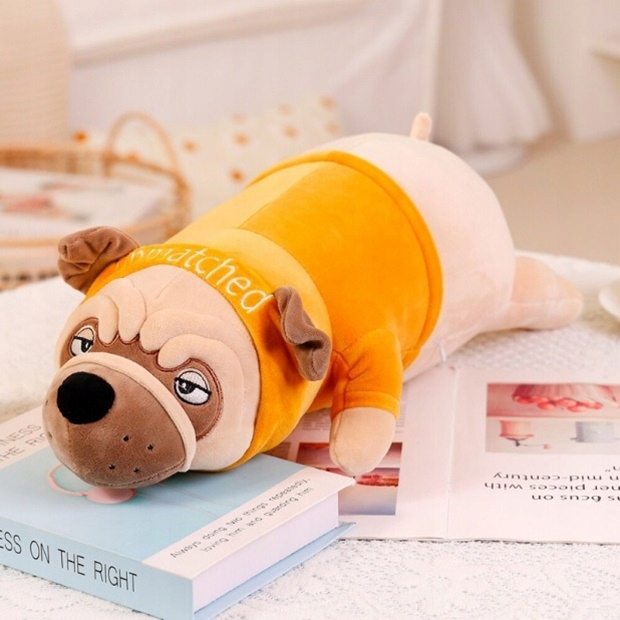 Jucarie de Plus Perna Lunag Caine Bulldog Galben 45 cm [1]