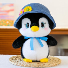 Jucarie de plus Pinguin cu Palarie Albastru 25 cm [1]