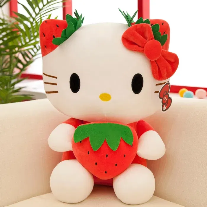 Jucarie de Plus Pisicuta Hello Kitty - 25 cm - Cu Capsuna [1]