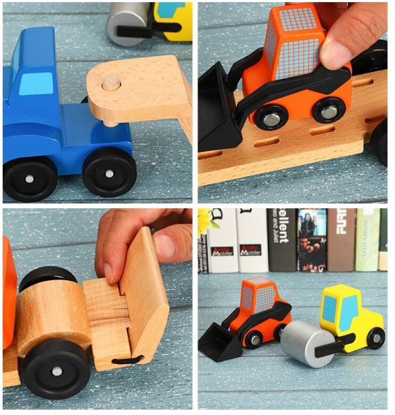 Jucarie din Lemn Camionul cu utilaje [3]